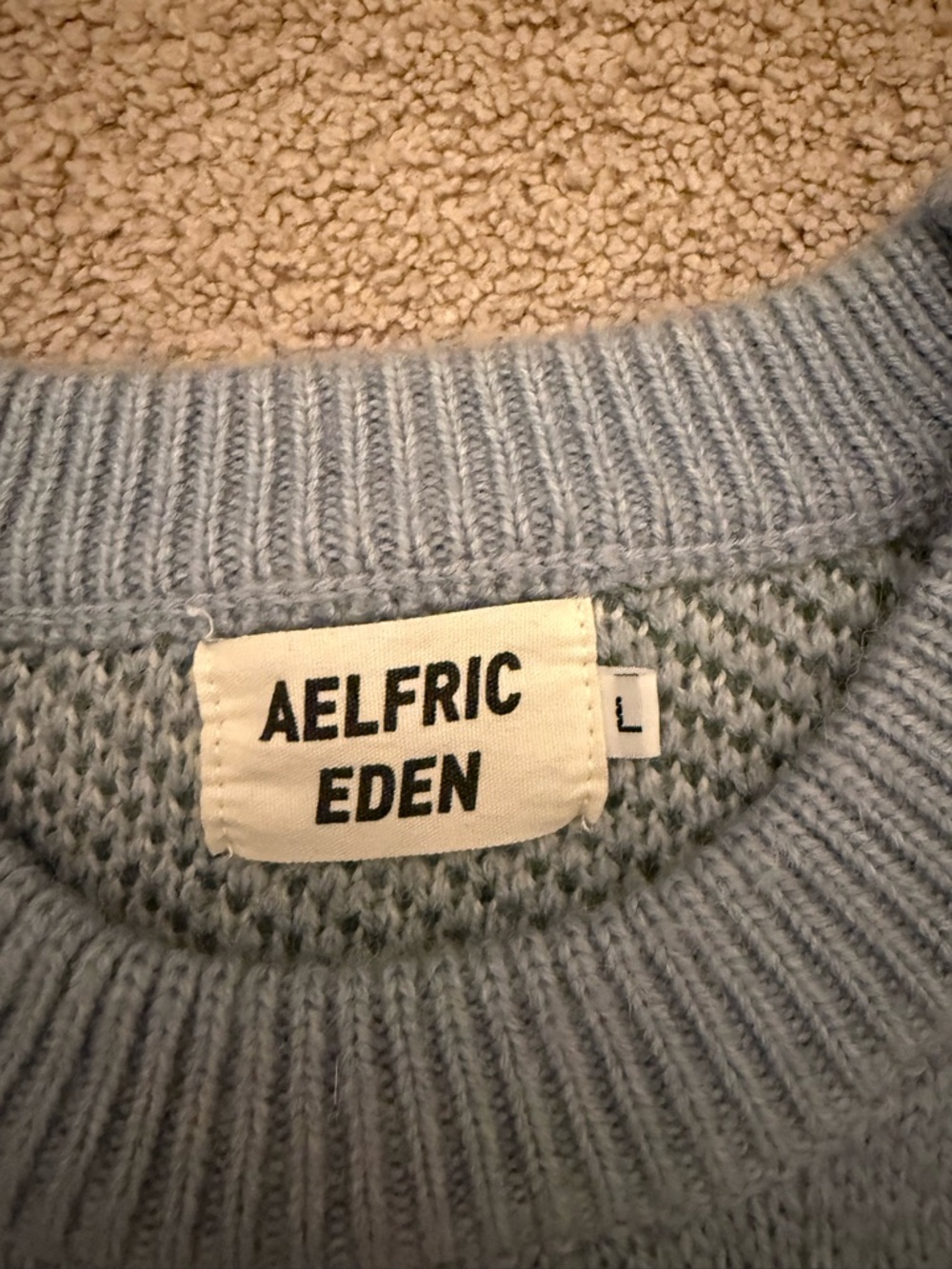 EUC Aelfric Eden Multicolor Cow Pasture Graphic Knit Pullover Sweater Size Large - Picture 6 of 6